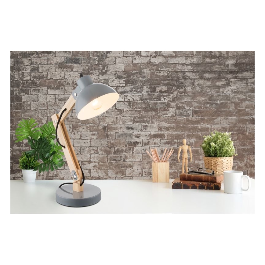 Brilagi - Lampada da tavolo FOCUS 1xE27/40W/230V grigia