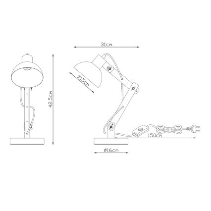 Brilagi - Lampada da tavolo FOCUS 1xE27/40W/230V grigia