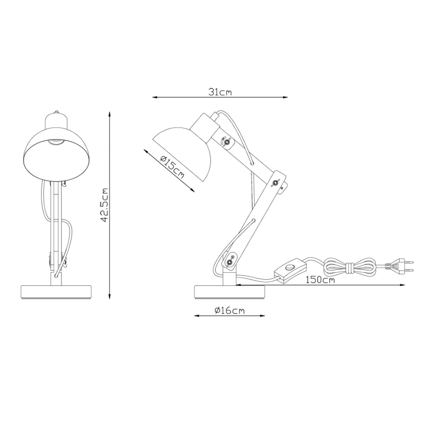 Brilagi - Lampada da tavolo FOCUS 1xE27/40W/230V grigia