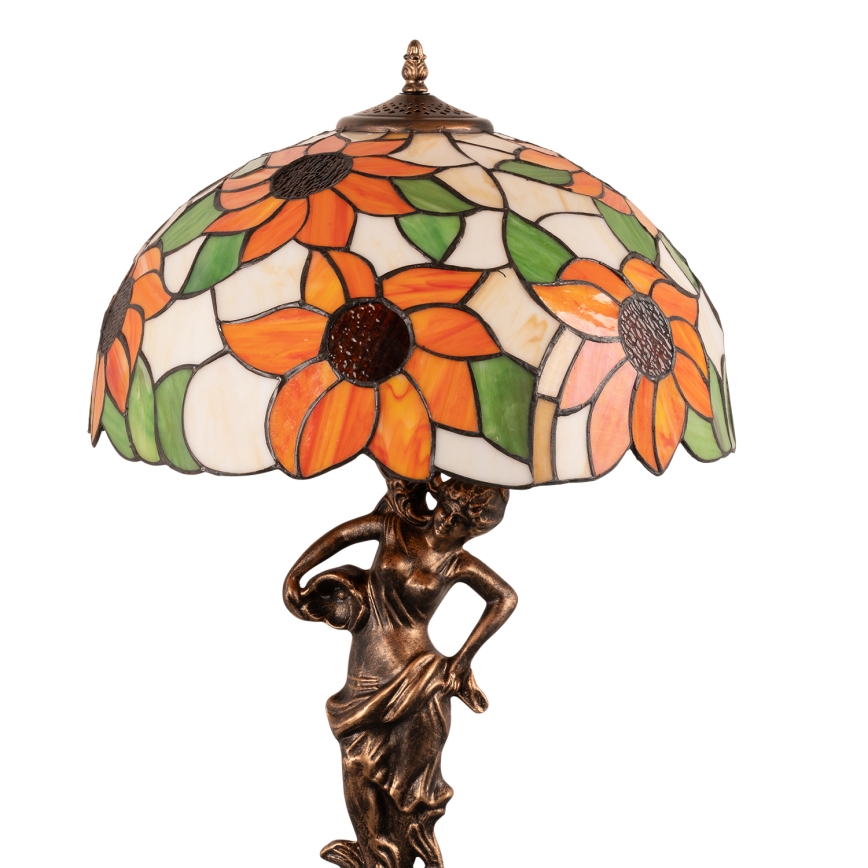 Brilagi - Lampada da tavolo in vetro stile Tiffany SUNFLOWER 1xE27/60W/230V