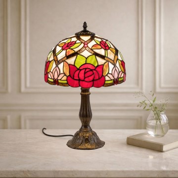 Brilagi - Lampada da tavolo in vetro Tiffany GARLAN 1xE27/40W/230V