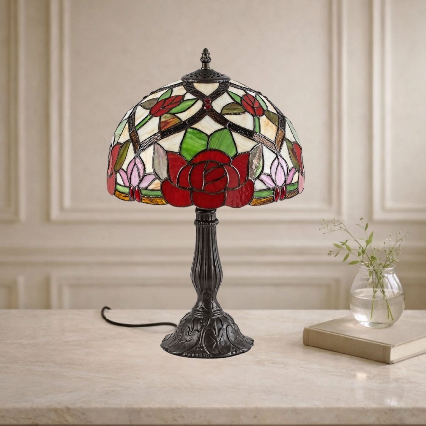 Brilagi - Lampada da tavolo in vetro Tiffany GARLAN 1xE27/40W/230V