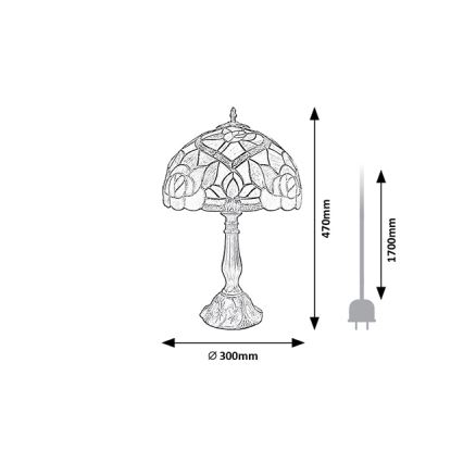 Brilagi - Lampada da tavolo in vetro Tiffany GARLAN 1xE27/40W/230V