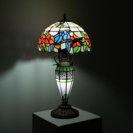 Brilagi - Lampada da tavolo in vetro Tiffany JUNGLE 1xE27/60W/230V + 1xE14/40W
