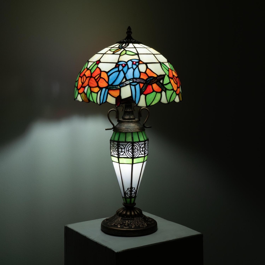 Brilagi - Lampada da tavolo in vetro Tiffany JUNGLE 1xE27/60W/230V + 1xE14/40W