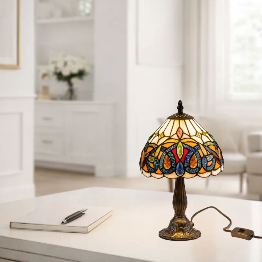 Brilagi - Lampada da tavolo in vetro Tiffany LUISA 1xE14/40W/230V