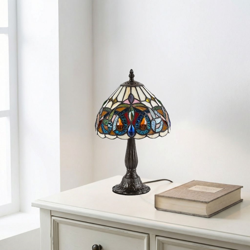 Brilagi - Lampada da tavolo in vetro Tiffany LUISA 1xE14/40W/230V