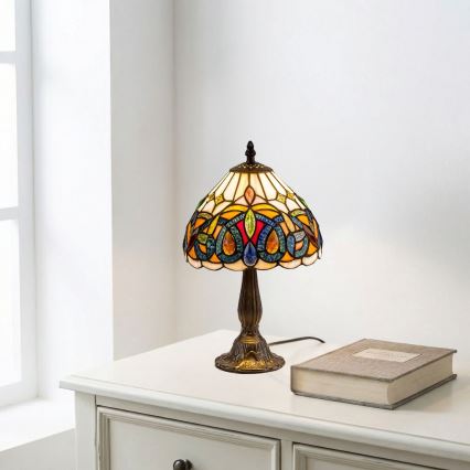 Brilagi - Lampada da tavolo in vetro Tiffany LUISA 1xE14/40W/230V