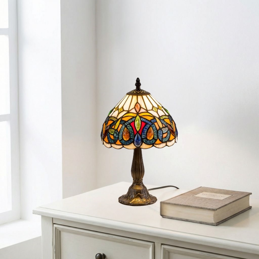 Brilagi - Lampada da tavolo in vetro Tiffany LUISA 1xE14/40W/230V