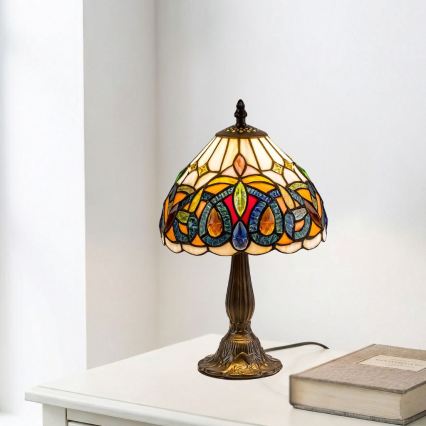 Brilagi - Lampada da tavolo in vetro Tiffany LUISA 1xE14/40W/230V