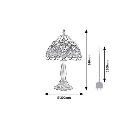 Brilagi - Lampada da tavolo in vetro Tiffany LUISA 1xE14/40W/230V