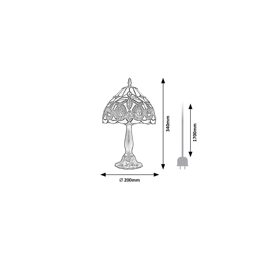Brilagi - Lampada da tavolo in vetro Tiffany LUISA 1xE14/40W/230V