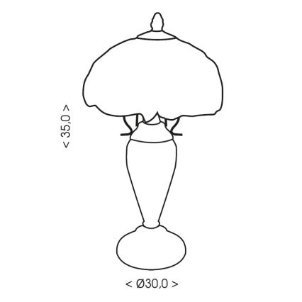 Brilagi - Lampada da tavolo in vetro Tiffany MIRABELLA 1xE27/60W/230V + 1xE14/40W