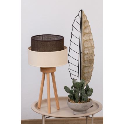 Brilagi - Lampada da tavolo LED BOHO STYLE 1xE27/15W/230V crema/marrone