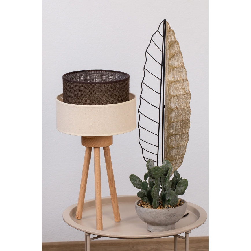 Brilagi - Lampada da tavolo LED BOHO STYLE 1xE27/15W/230V crema/marrone