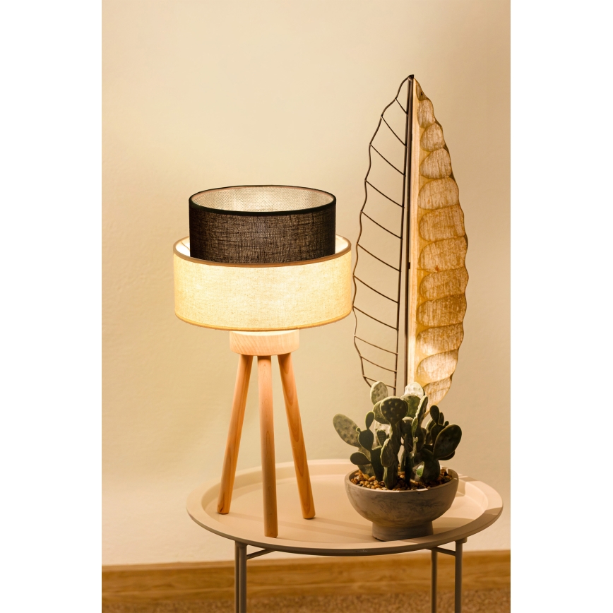 Brilagi - Lampada da tavolo LED BOHO STYLE 1xE27/15W/230V crema/marrone