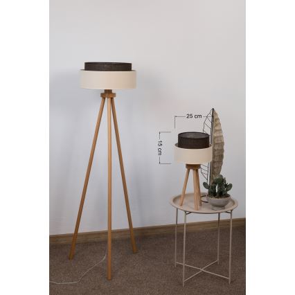 Brilagi - Lampada da tavolo LED BOHO STYLE 1xE27/15W/230V crema/marrone