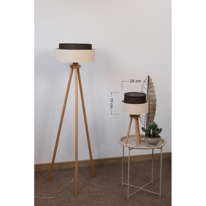 Brilagi - Lampada da tavolo LED BOHO STYLE 1xE27/15W/230V crema/marrone