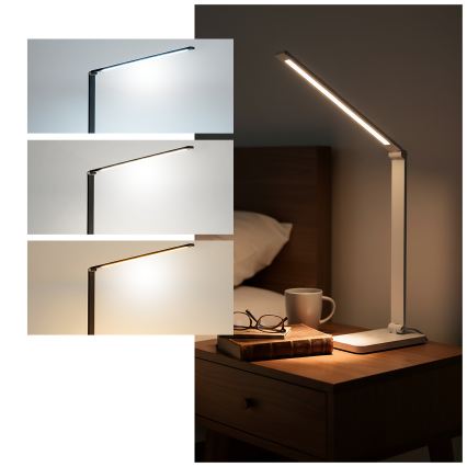 Brilagi - Lampada da tavolo dimmerabile a sfioramento a LED con ricarica wireless QI MODO CHARGE LED/7W/5V 3000/4000/6000K bianca