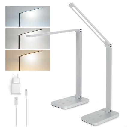 Brilagi - Lampada da tavolo dimmerabile a sfioramento a LED con ricarica wireless QI MODO CHARGE LED/7W/5V 3000/4000/6000K bianca