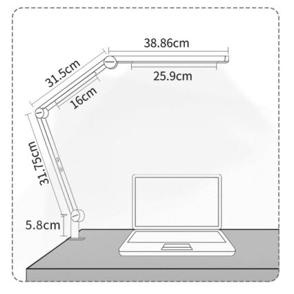 Brilagi - LED Dimmerabile touch flessibile lampada da tavolo VARIO LED/12W/230V 3000/4000/5000/6500K CRI 92 nero