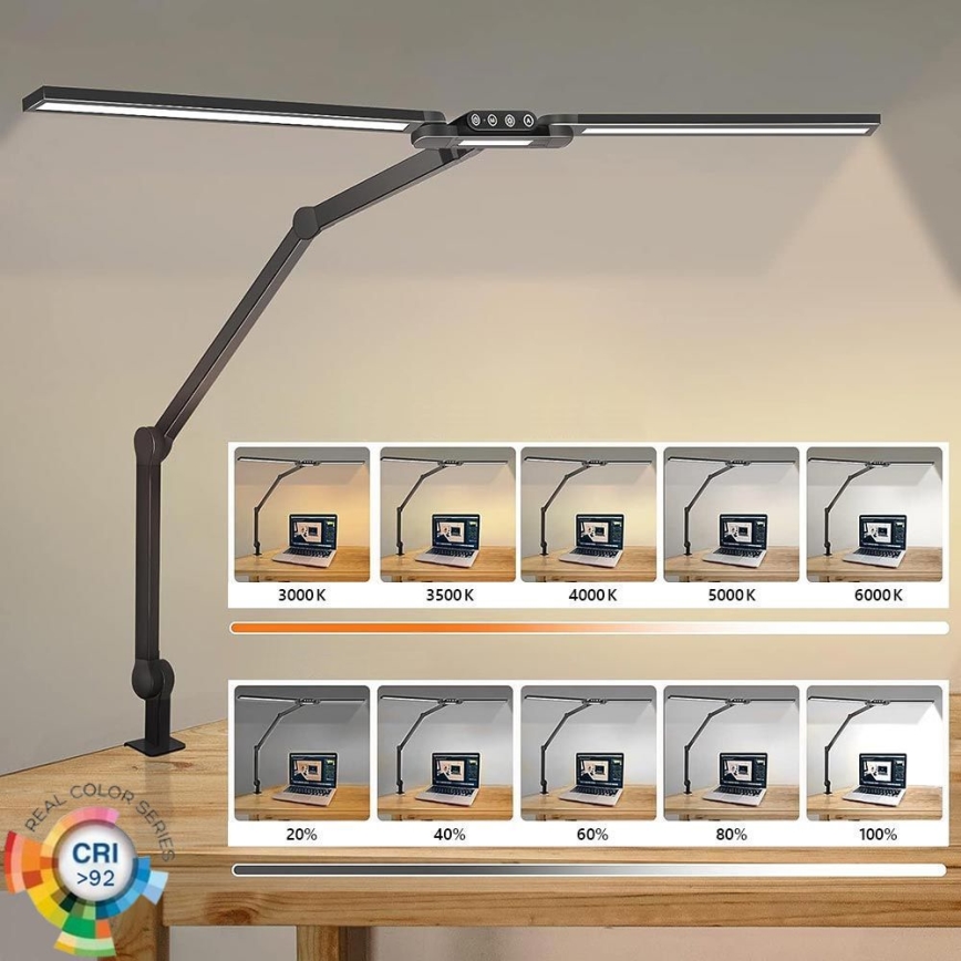 Brilagi - LED Dimmerabile touch flessibile lampada da tavolo VARIO LED/24W/230V 3000-6500K CRI 92 nero