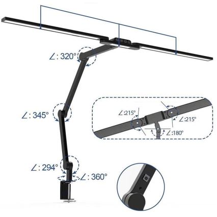 Brilagi - LED Dimmerabile touch flessibile lampada da tavolo VARIO LED/24W/230V 3000-6500K CRI 92 nero