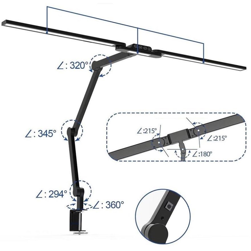 Brilagi - LED Dimmerabile touch flessibile lampada da tavolo VARIO LED/24W/230V 3000-6500K CRI 92 nero