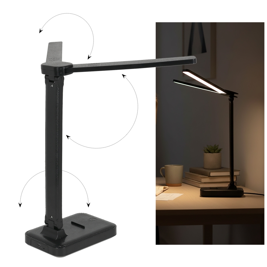 Brilagi - Lampada da tavolo LED dimmerabile MODO DUO LED/8W/5V 3000/4000/6500K nera