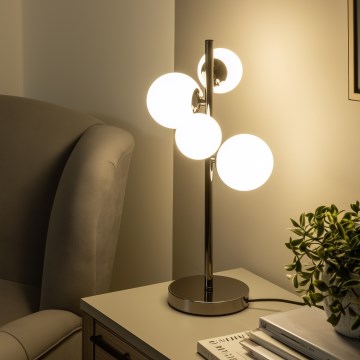 Brilagi - Lampada da tavolo LED MILLA 4xG9/3W/230V nero cromato/bianco
