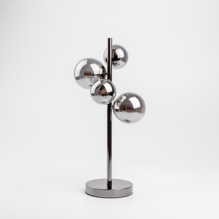 Brilagi - Lampada da tavolo LED MILLA 4xG9/3W/230V nero cromato/fumé