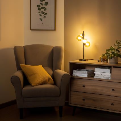 Brilagi - Lampada da tavolo LED MILLA 4xG9/3W/230V nero cromato/oro