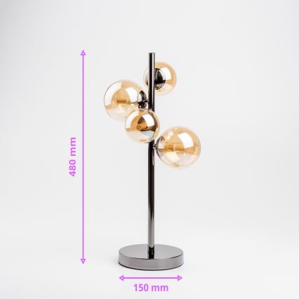Brilagi - Lampada da tavolo LED MILLA 4xG9/3W/230V nero cromato/oro
