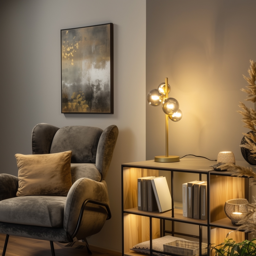 Brilagi - Lampada da tavolo LED MILLA 4xG9/3W/230V oro/fumé