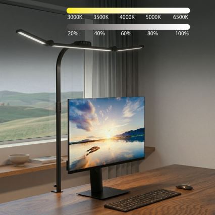 Brilagi - Lampada da tavolo LED dimmerabile a sfioramento con clip VARIO LED/24W/230V 3000-6500K CRI 92 nero