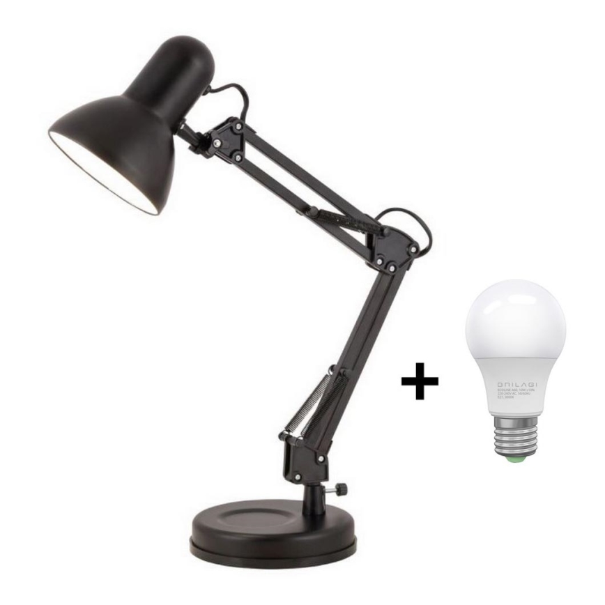 Brilagi - Lampada da tavolo LED ROMERO 1xE27/10W/230V nera