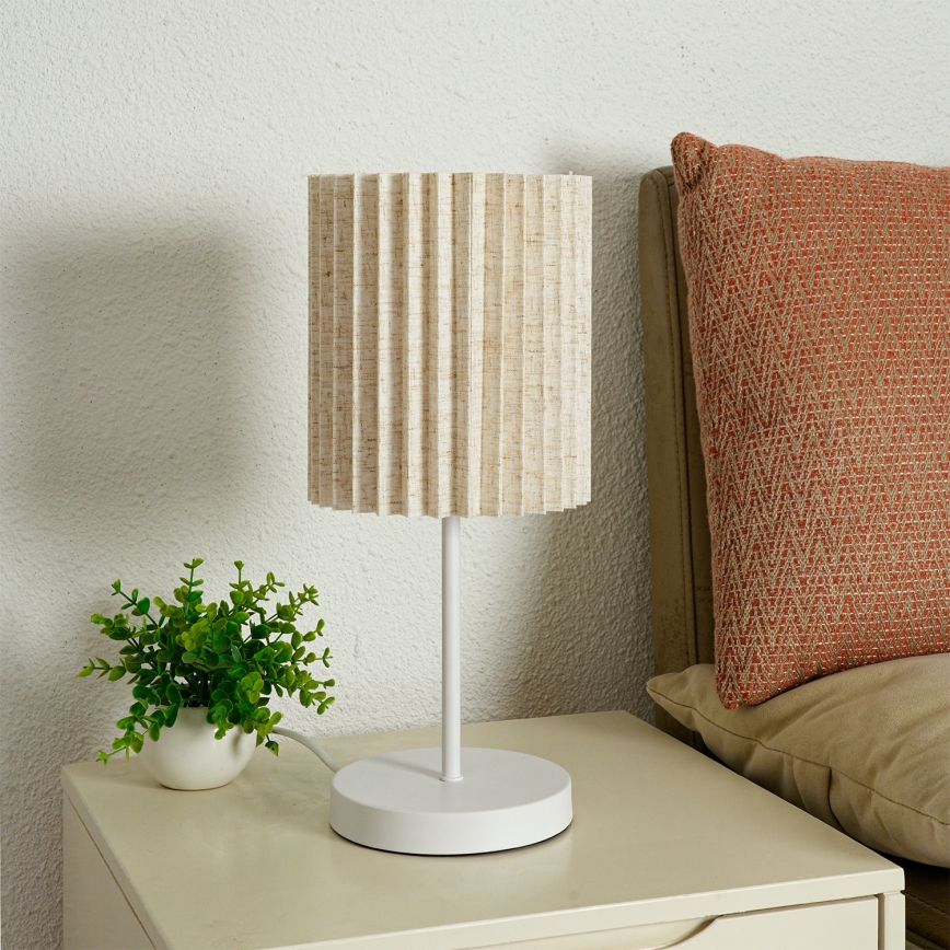 Brilagi - Lampada da tavolo NORDIC WAVE 1xE27/15W/230V lino/bianco
