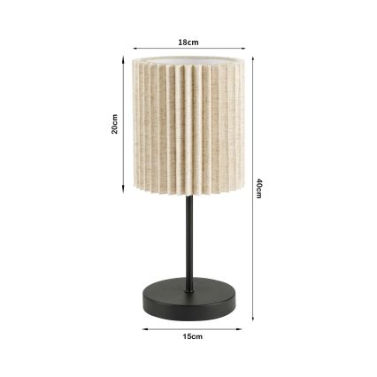 Brilagi - Lampada da tavolo NORDIC WAVE 1xE27/15W/230V lino/nero