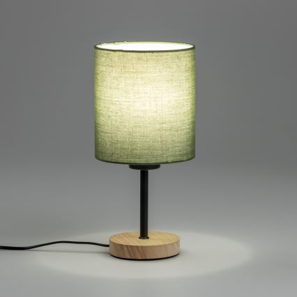 Brilagi - Lampada da tavolo NUBILA WOOD 1xE27/25W/230V quercia/verde