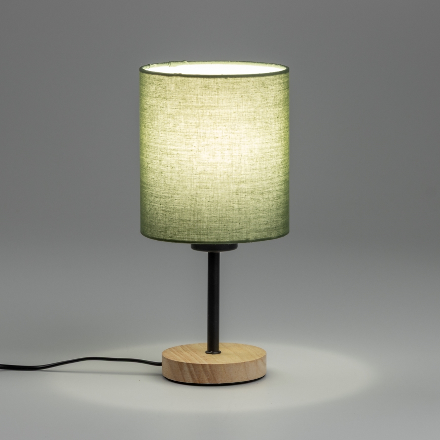 Brilagi - Lampada da tavolo NUBILA WOOD 1xE27/25W/230V quercia/verde