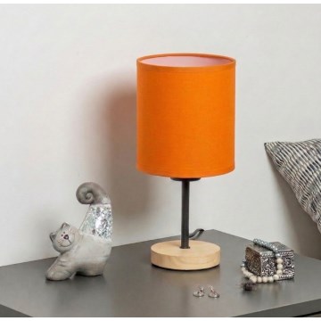 Brilagi - Lampada da tavolo NUBILA WOOD 1xE27/25W/230V rovere/nero/arancione