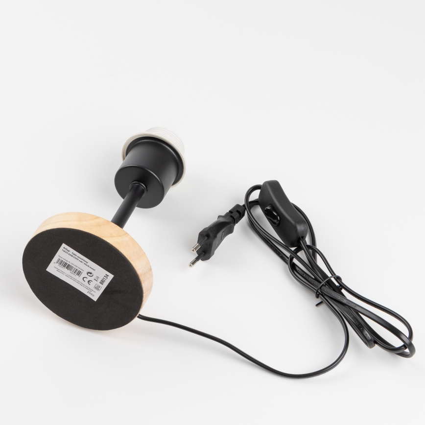 Brilagi - Lampada da tavolo NUBILA WOOD 1xE27/25W/230V rovere/nero/arancione