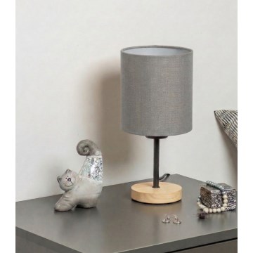 Brilagi - Lampada da tavolo NUBILA WOOD 1xE27/25W/230V rovere/nero/grigio chiaro