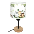 Brilagi - Lampada da tavolo per bambini BOBO WOOD 1xE27/25W/230V rovere/nera/bianca/verde/giungla