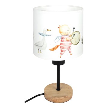 Brilagi - Lampada da tavolo per bambini BOBO WOOD 1xE27/25W/230V rovere/nero/bianco/animaletti