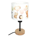 Brilagi - Lampada da tavolo per bambini BOBO WOOD 1xE27/25W/230V rovere/nero/bianco/animali