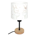 Brilagi - Lampada da tavolo per bambini BOBO WOOD 1xE27/25W/230V rovere/nero/bianco/coniglietti