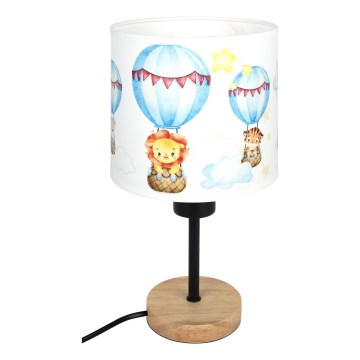 Brilagi - Lampada da tavolo per bambini BOBO WOOD 1xE27/25W/230V rovere/nero/bianco/motivo animale
