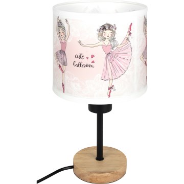 Brilagi - Lampada da tavolo per bambini BOBO WOOD 1xE27/25W/230V rovere/nero/bianco/rosa/ballerine