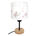 Brilagi - Lampada da tavolo per bambini BOBO WOOD 1xE27/25W/230V rovere/nero/crema/coniglietti